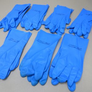 Ansell Size 10.5/XL Natural Latex Rubber Chemical Protection Gloves - Blue LOTM